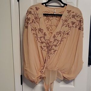 Embroidered Cream Women's Top